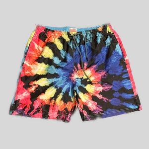 Mens Broken Threads swim trunks(liner removed). Tie dye. Size L